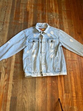 Light Blue Distressed Women's Denim Jacket